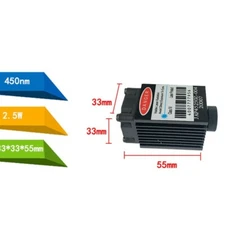 450NM 2.5W Blue Laser Module DIY Engraving Laser TTL Adjustable Focal Length