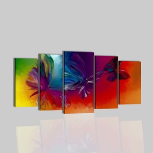 Quadri moderni dipinti a mano olio su tela arancione viola farfalla ... Dipinti olio su tela moderni
