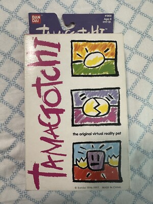 1997 Bandai Original Tamagotchi Virtual Pet Purple/Pink #1800 Open In Box