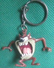 2003 WB Looney Tunes TAZ DEVIL PVC Figure keyring key chain keychain 1.25", RUB