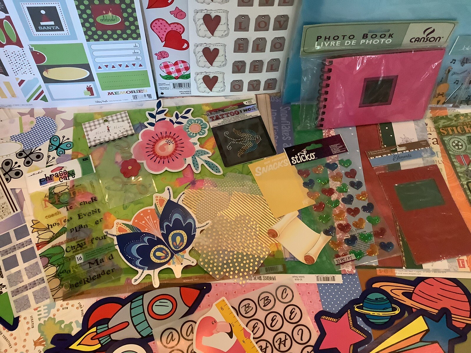 Huge Lot Scrapbooking 975+ Supplies Stickers Embellishments NEW eBay