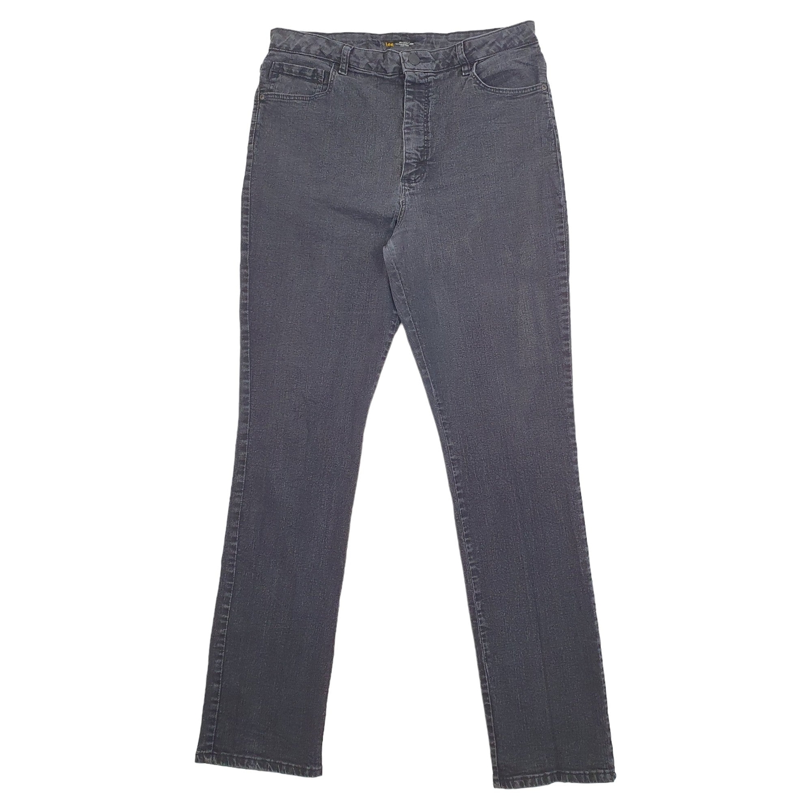 LEE Regular Jeans Tapered Fit Black Denim Trousers Womens UK16 image 2
