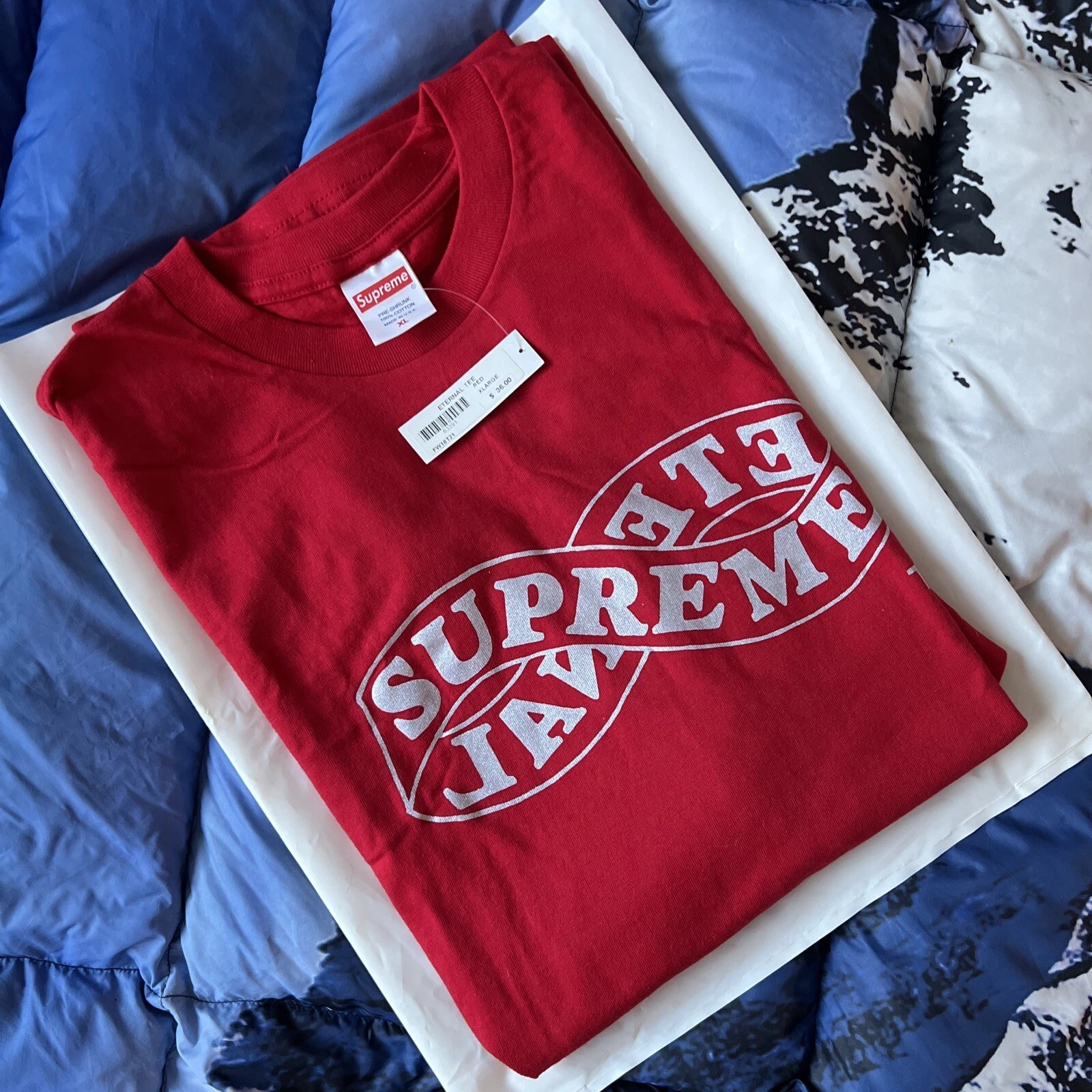 Tee shirt rouge Supreme Eternal taille XL semaine 5 épuisé FW18 NEUF AVEC ÉTIQUETTES