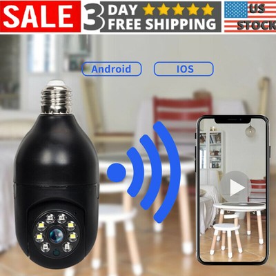 WiFi IP IR E27 Light Bulb Camera 1080P HD Wireless Home Security 360° Panoramic
