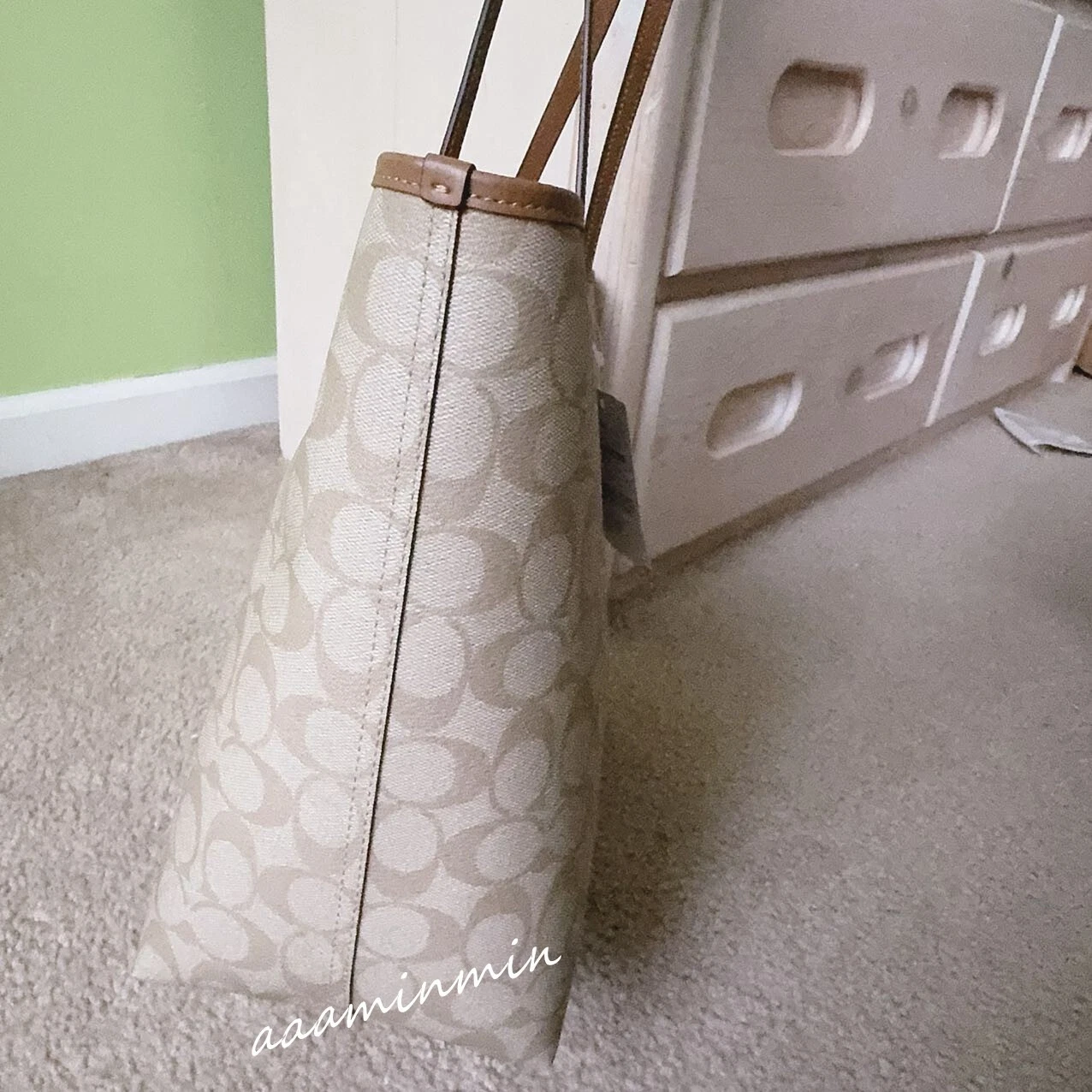 Borsa Coach City Tote Bag in tela firmata 5696 nuova con etichetta