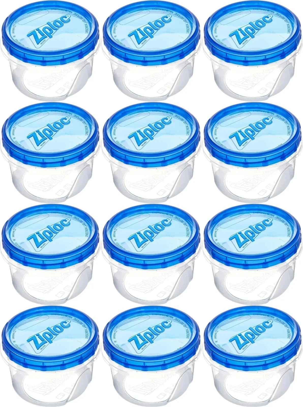 Ziploc Twist n Lock Loc Small Round Plastic Containers w/ Lids out of box