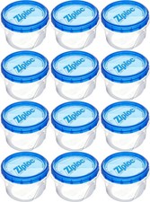 Contenedores de plástico redondos pequeños Ziploc Twist n Loc con tapas fuera de caja