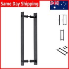 Versatile 14" Two-Sided Black Steel Door Handle for Home & Commercial Use