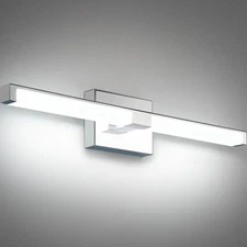 24 Inch LED Bathroom Vanity Lights, 16W Modern Chrome Bathroom Light Fixture ove
