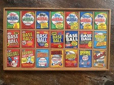 1981-1987 Sealed Baseball Wax Pack Display - Topps Donruss Fleer - Custom Wood
