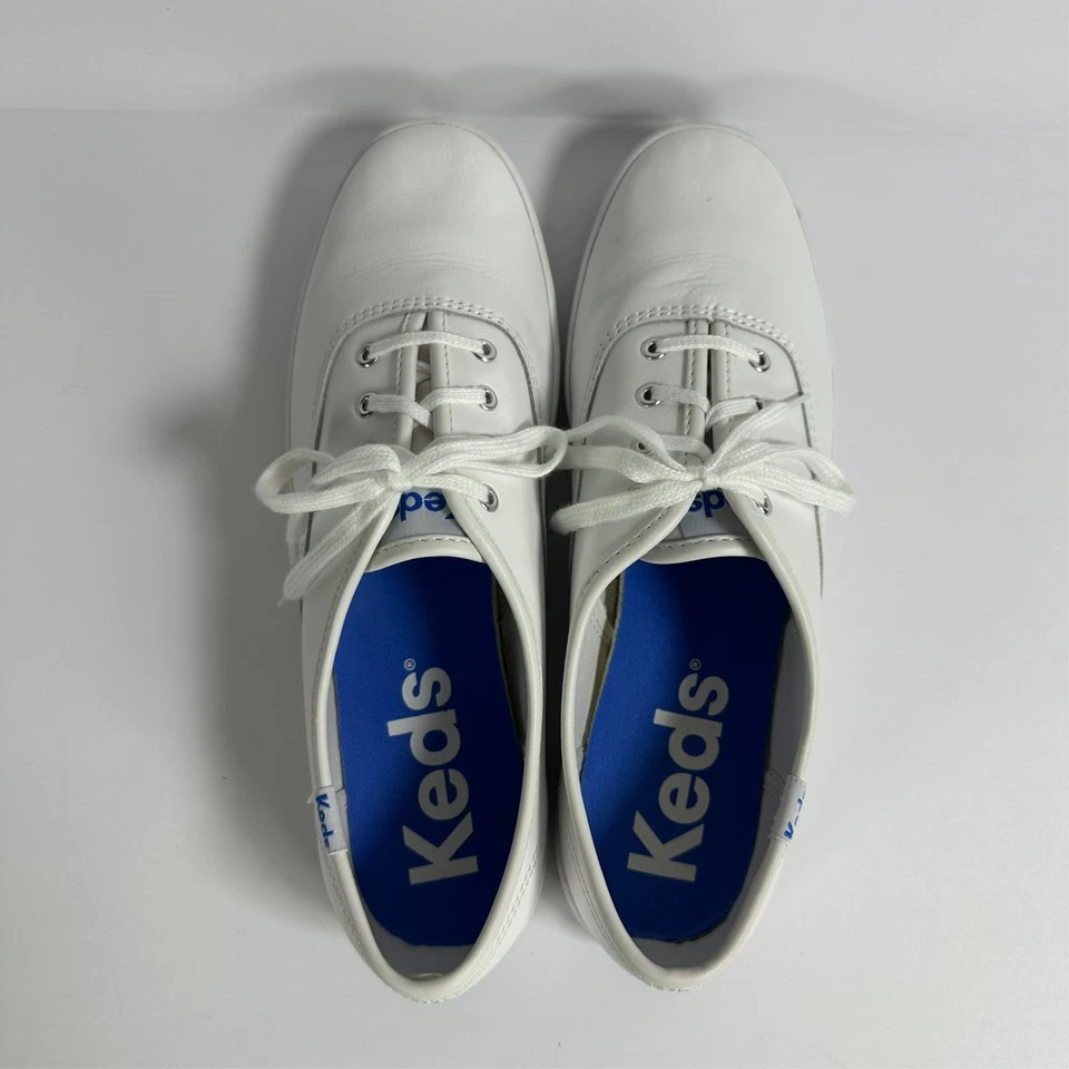 Tênis Keds Shoes Feminino 8.5 Champion Casual Top Baixo Couro Branco com Cadarço - Imagem 3 de 4