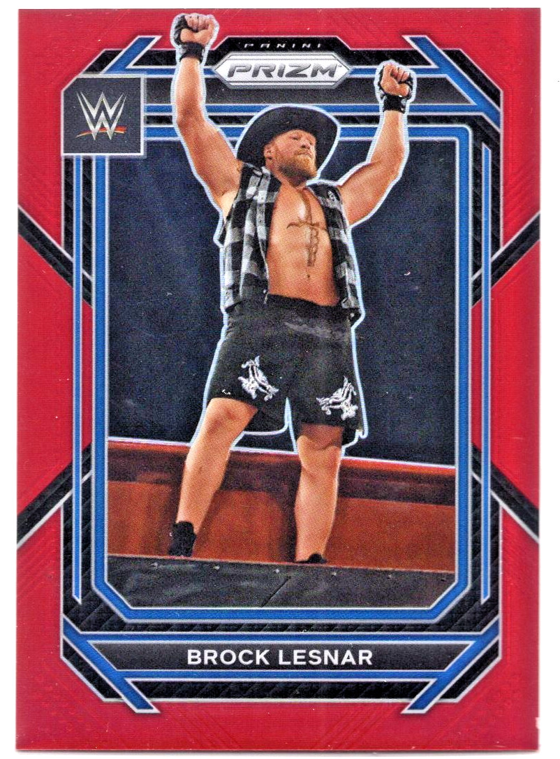 BROCK LESNAR 2023 Panini Prizm WWE Red Prizm #151 Pro Wrestling Card /299