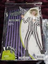 Spirit Halloween Kids Beetlejuice Costume Black and White Size Child Medium 8-10
