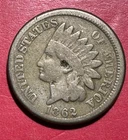 1862 US Copper Nickel Indian Head Cent! Good Detail Civil War Days! Old US Coin!