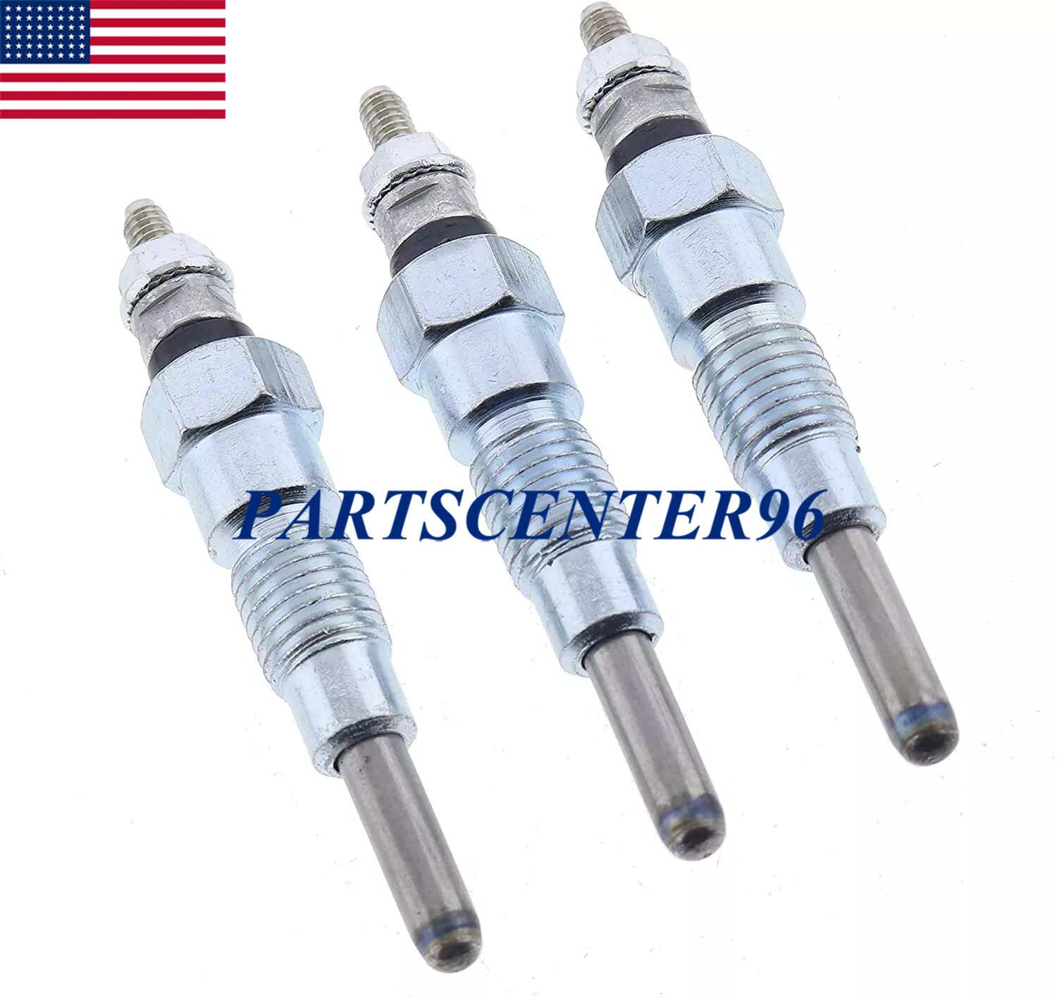 3PCS Glow Plugs for John Deere X495 X595 X740 X744 X748 X749 X750 X754 X758