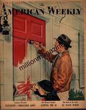 1953 American Weekly March 15 Original cover only - Father and Daughter Painting