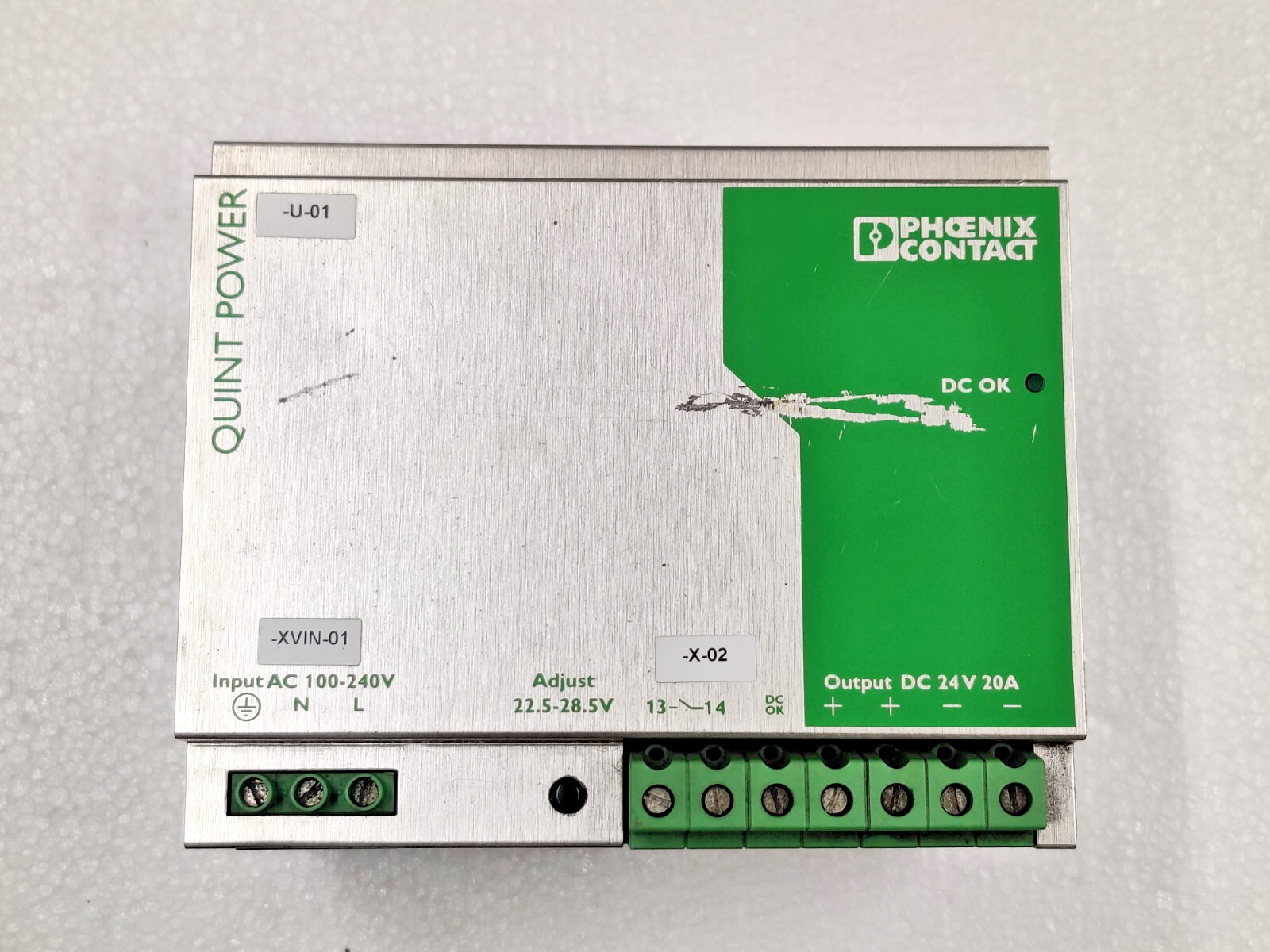 PHOENIX 2938620 QUINT-PS-100-240AC/24DC/20 Power Supply 24V 20A Used