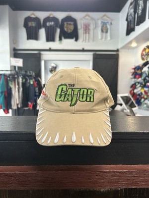 Tan Veolia  The Gator  Green Embroidered Hat with White Embroidered Teeth