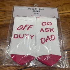 NWT Read My Feet Socks, OFF DUTY, GO ASK MOM. mother's day, mom, birthday, gift