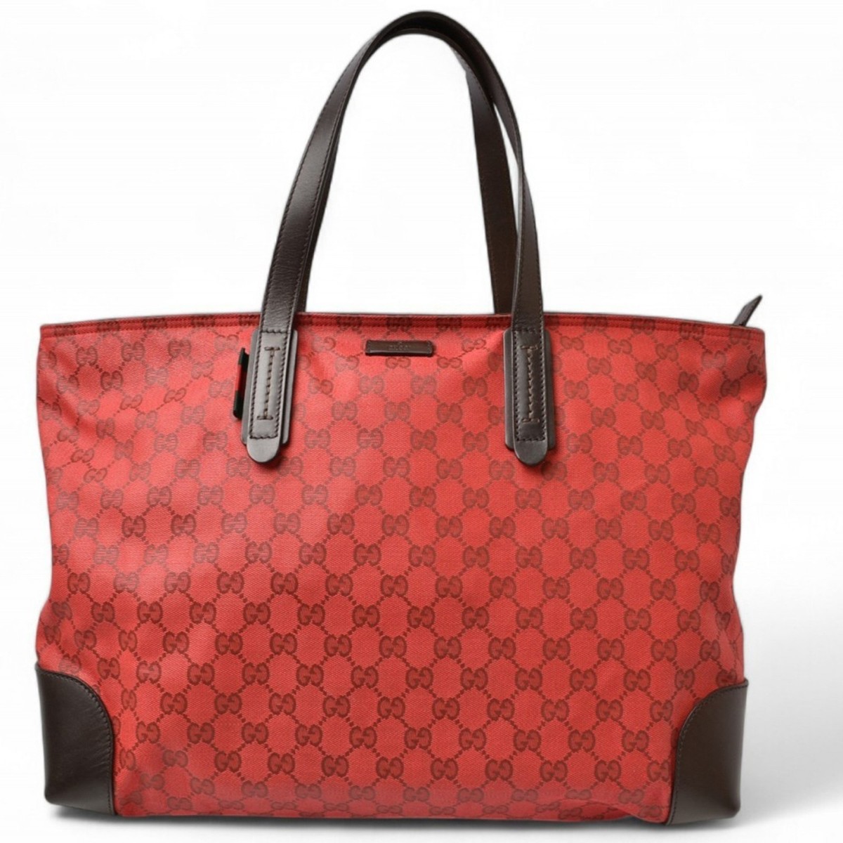 Gucci Tote Bag Shoulder GUCCI Coated Canvas GG Dark Red Shelly