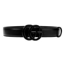 Gucci GG Marmont Monochrome Black Leather Belt 120 New