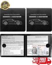 2Pack Car Registration Insurance Holder Document Organizer Glove Box Black Auto