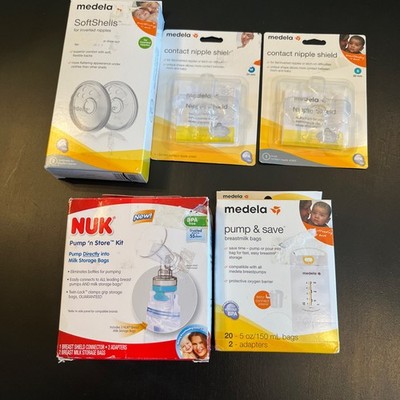 Medela Accessories Nipple Shields  Bags Soft Shields Nuk Pump N Store Kit New