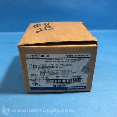 Thomas & Betts 403-TB Box of 5 1 Inch Bullet Hub Connectors 1355