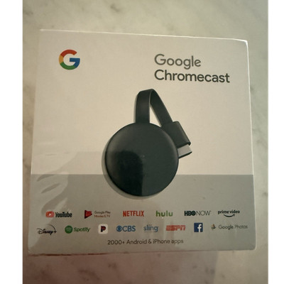 Google Chromecast Media Streamer Black HDMI  GA00439-US Sealed Brand New