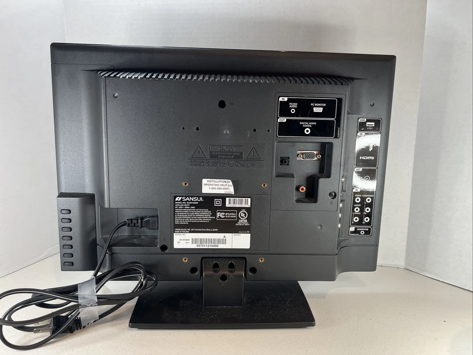 Sansui 19" SLED 1953W Retro Gaming LED-LCD HDTV Monitor Tested Works NO REMOTE - Image 4 of 4