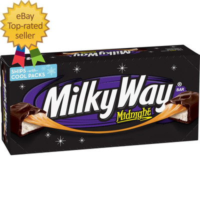 Dark Chocolate Candy Bars Midnight Dark  Full Size  1.76 Oz   Pack of 24   Choco