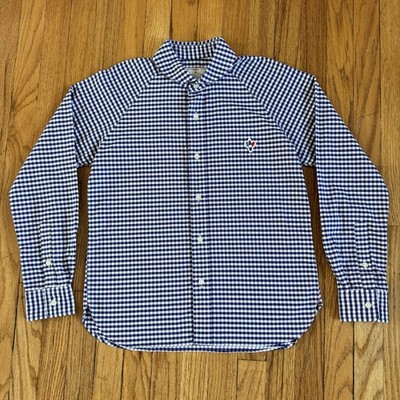Arvor Maree Men s Button Down Long Sleeve Shirt Blue Gingham Size 0