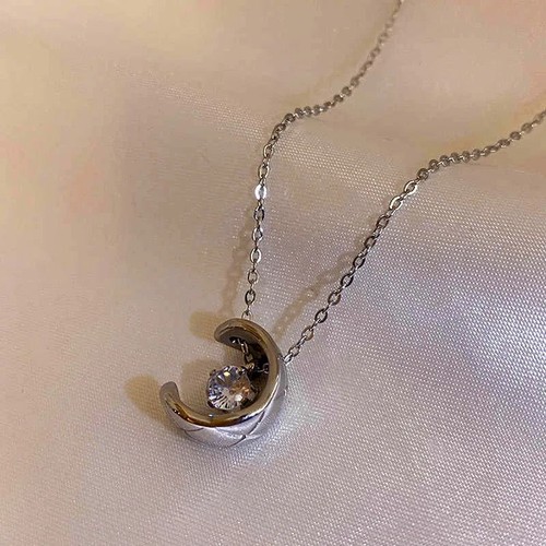 Wasserdichter, anlaufgeschützter Schmuck: Kristall Mond Anhänger - Bild 3 von 3