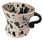 Folk Art Mug Handpainted DALMATION BLACK ON WHITE Cup 10 OZ 4" TALL Mayco 2013 — photo 1