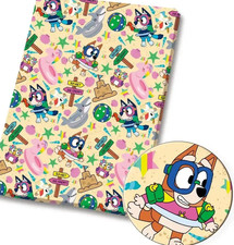Bluey Bingo children character polyCotton Fabric Half Yard 18  x 55   37060