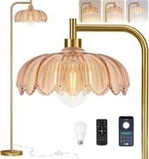 Gold Floor Lamp for Living Room,Bedroom,Mid Century Modern Standing Lamp with...