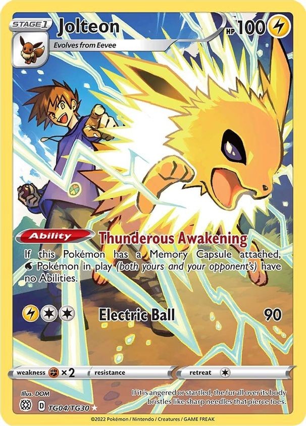 Jolteon - TG04/TG30 - Pokemon Brilliant Stars Sword & Shield Holo Rare Card NM
