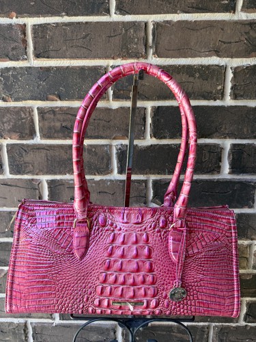 NWT $385 Brahmin Sophia French Rose Melbourne Satchel Leather pink