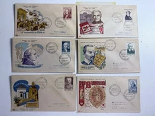1953 France Great Figures FDC Set of 6 – Illustrated First Day Covers, Dijon