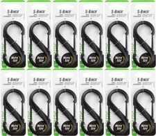 Nite Ize S-Biner Plastic Dual Carabiner #4 - Black (12-Pack)