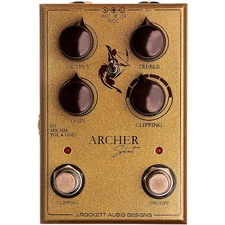 Rockett Pedals Archer Select Boost/Overdrive Effects Pedal Gold