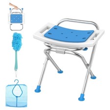 Folding Shower Chair Seat, 17.5" Stainless Steel Small Shower Chair for Insid