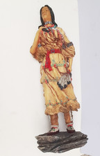 Native American Indian Woman Figurine Statue Traditional Dress Ornament
