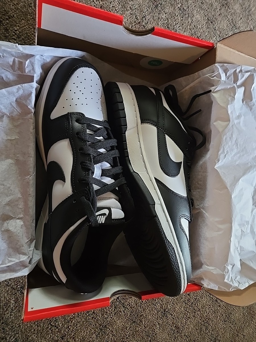 Size 9.5 - Nike Dunk Low Black White for sale online | eBay