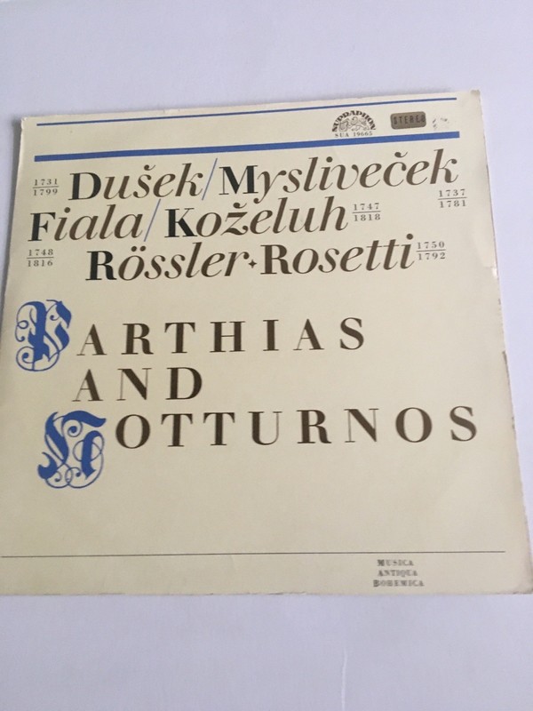 Classical Supraphon SUA 19665 Lp Record Dusek Myslivecek Fiala Kozeluh Arthias