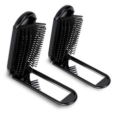Travel Hair Brush with Mirror and Massage Comb - 2 Pack Foldable Compact Hair...