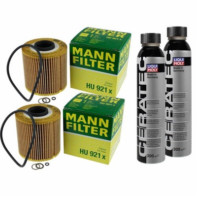 2x MANN-FILTER Ölfilter HU 921 x + 2x LIQUI MOLY Cera Tec 3721