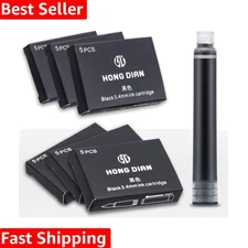 Bulk Set of 30 Non-Toxic Black Ink Cartridges for Fountain Pens - Chisel Tip