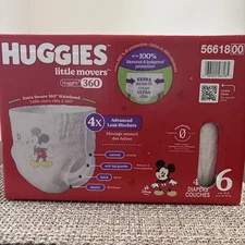 Huggies Little Movers Disney Mickey Mouse Baby Diapers, Size 6 (35+ lbs), 48 Ct