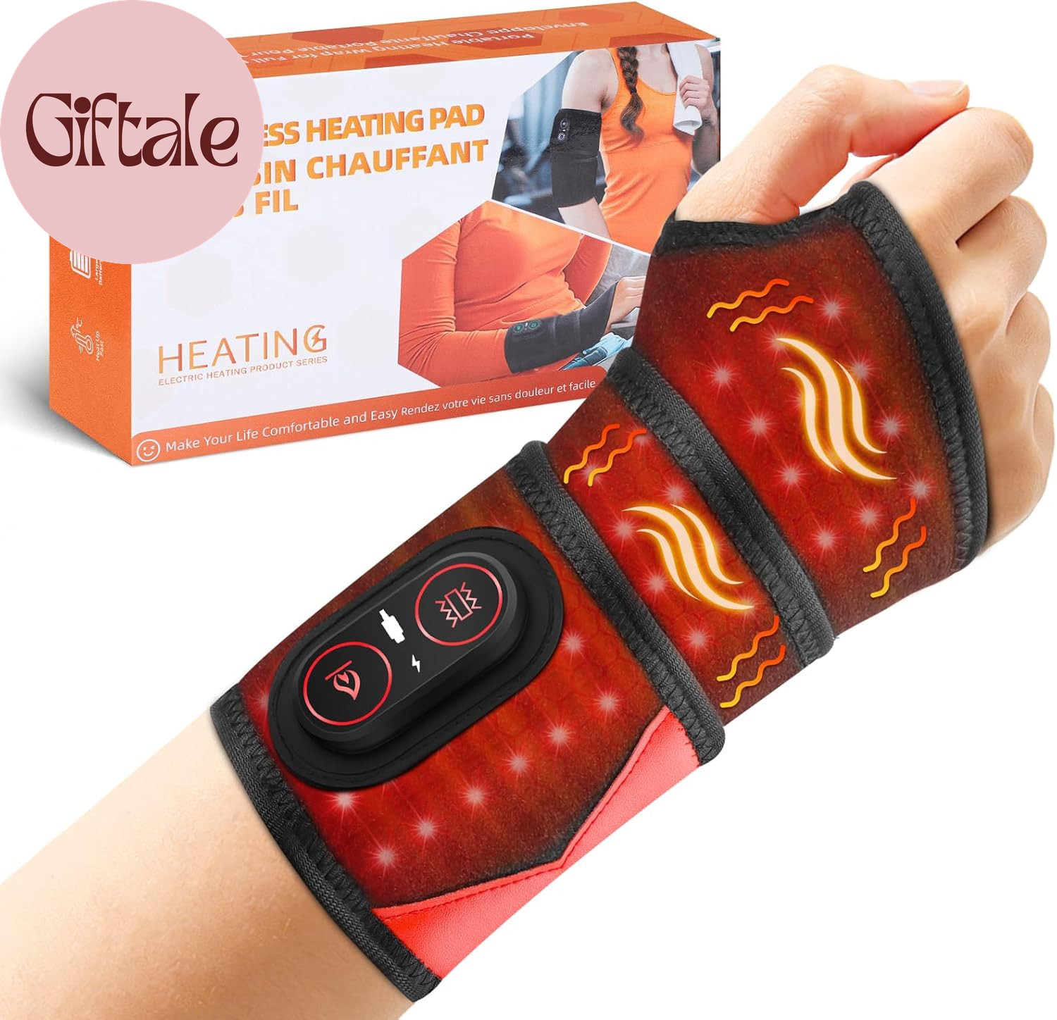 With Massage & Red Light, Rechargeable Heated Wrist B